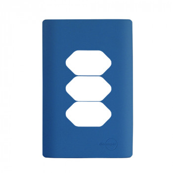 Placa p/ 3 Tomadas 4x2 - Novara Azul Fosco